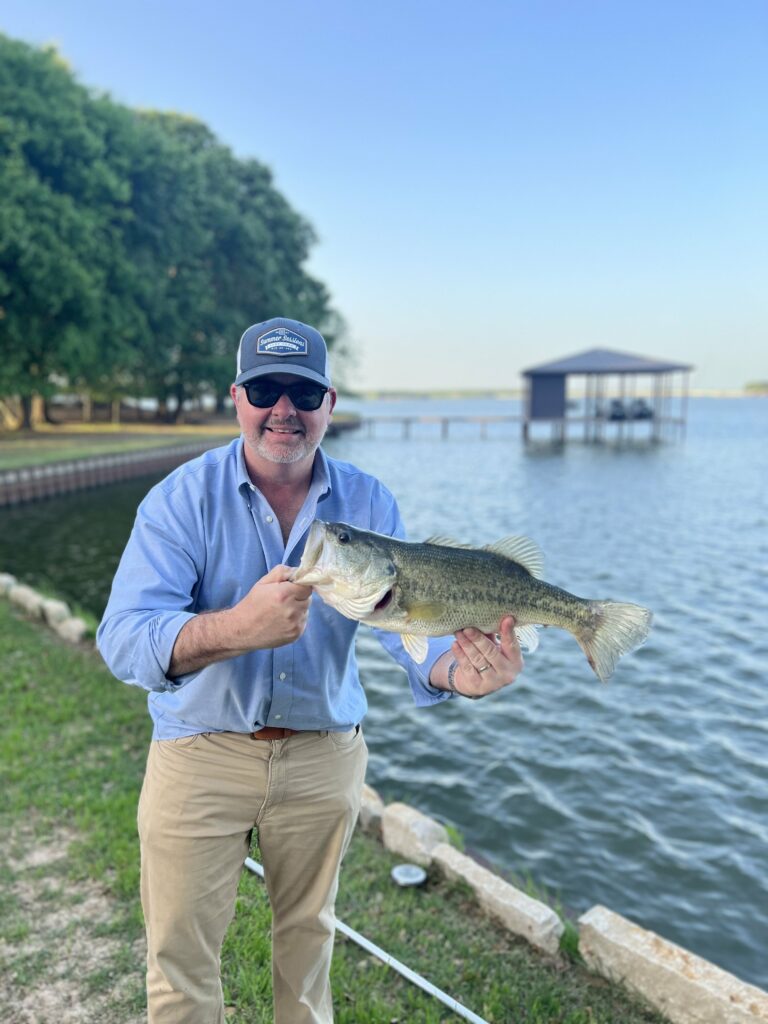 Guest fishing and caught a bass